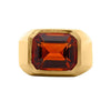 Ring رجالي معتمد من GIA، 7 قيراط، سترين بقطع زمردي، ذهب 18K، بتثبيت إطار