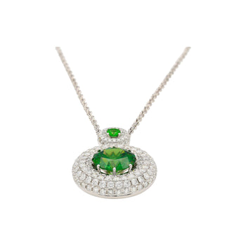 GIA Certified 8.58 Carat Demantoid Pendant Necklace in 18K White Gold – Assay Jewelers