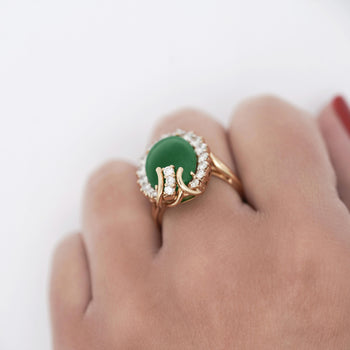 GIA Certified 9 Carat Jadeite Jade Type A and Diamond Halo Ring – Assay Jewelers