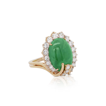 GIA Certified 9 Carat Jadeite Jade Type A and Diamond Halo Ring – Assay Jewelers