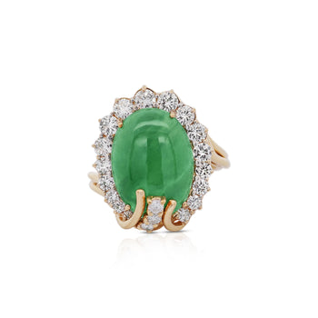 GIA Certified 9 Carat Jadeite Jade Type A and Diamond Halo Ring – Assay Jewelers