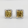 GIA Certified Fancy Brownish Greenish Yellow Diamond Stud Earrings & Ring Set