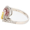 GIA Certified Fancy Intense Yellow & Fancy Light Pink Diamond Toi Et Moi Ring in 18K White Gold