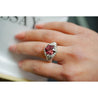 GIA Certified Hexagon Cut Pink Tourmaline with Diamond Halo Star Shape Ring in 18K White Gold