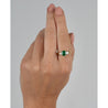 GIA Certified Minor Oil Zambian Emerald & Trillion Diamond 3-Stone Ring in 18K