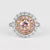 GIA Zertifizierter Rundschliff Fancy Pink-Purple Diamant Ring mit Diamant Halo