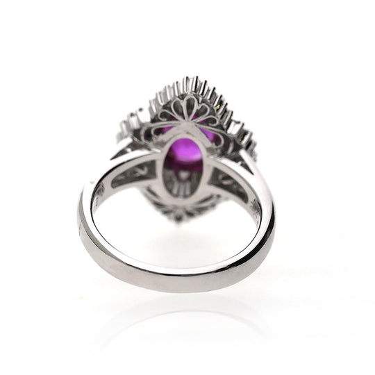 GRS 2.44 Carat Burma Vivid Pink Sapphire & Diamond Platinum Ballerina Ring
