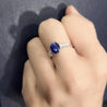 GRS Certified 2.06 Carat Vivid Deep Blue Sapphire & Diamond Ring