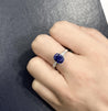 GRS Certified 2.06 Carat Vivid Deep Blue Sapphire & Diamond Ring