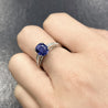 GRS Certified 2.06 Carat Vivid Deep Blue Sapphire & Diamond Ring