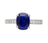 GRS Certified 2.06 Carat Vivid Deep Blue Sapphire & Diamond Ring