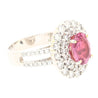 GRS Certified 2.33ct Pink Sapphir Diamond Ring 18KWhite Gold