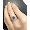 GRS Certified 2.33ct Pink Sapphir Diamond Ring 18KWhite Gold