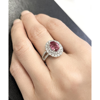 GRS Certified 2.33ct Pink Sapphir Diamond Ring 18KWhite Gold – Assay Jewelers