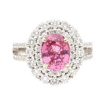 GRS Certified 2.33ct Pink Sapphir Diamond Ring 18KWhite Gold – Assay Jewelers