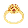 GRS Certified 2.99 Oval Cut Burma Ruby & Diamond Halo Ring