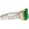 GRS Certified 3.16 Carat Vivid Green Minor Oil Colombia Emerald and Diamond 18K Ring | GRS Appendix.