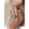 GRS Certified 6.78 carat Colombian Emerald and Baguette Cut Diamond Ring