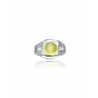 GRS Certified Chrysoberyl Cats Eye Mens Ring 14k White Gold Setting