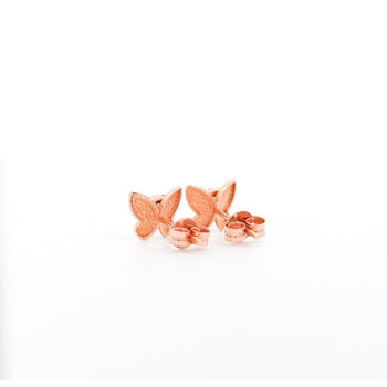 Heart Cut Natural Diamond Butterfly Stud Earrings in 18K Rose Gold – Assay Jewelers