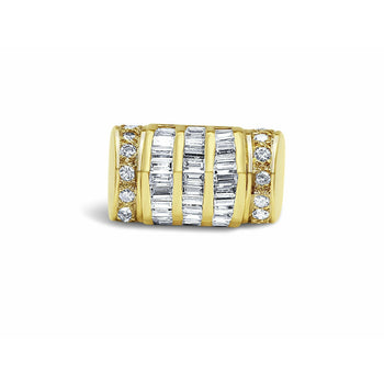 Heavy 14k Gold Mens Ring With Baguette Cut Diamonds – Assay Jewelers