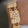 Heavy Vintage Diamond 5-Link 14K Gold Nugget Bracelet