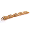 Heavy Vintage Diamond 5-Link 14K Gold Nugget Bracelet