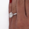 IGI Cert. 4.27 Carat Lab Grown F/VS2 Cushion Diamond Double Band Textured Ring