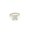 IGI Certified 3.3 Carat Princess Cut Lab Grown Diamond CVD Engagement Ring in 14K Gold 2-tone Solitaire Setting