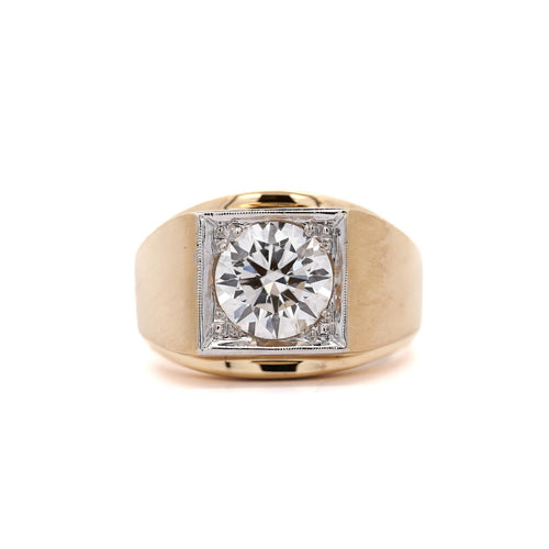 VS1 Lab Grown Diamond 18K Gold Matte Mens Ring