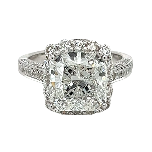 VS1 Radiant Cut Lab Grown Semi-Pave Halo Diamond Ring