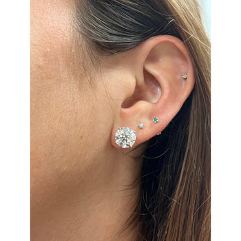 IGI Certified 6 Carat Total Round Cut 4-Prong Push Back Stud Earrings in 14K Gold – Assay Jewelers