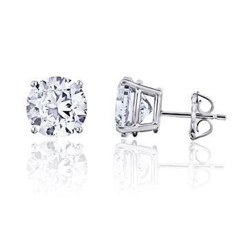 IGI Certified 6 Carat Total Round Cut 4-Prong Push Back Stud Earrings in 14K Gold – Assay Jewelers