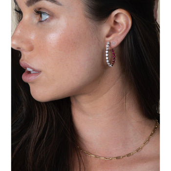 Inside Out Ruby and Diamond Hoop Earrings – Assay Jewelers