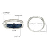 Invisible Set 19 Carat Square Cut Blue Sapphire and Diamond Bangle in 14K White Gold