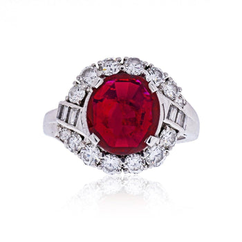 J.E. Caldwell & Co. 2.52 Carat No Heat Thai Ruby & Diamond Platinum Ring – Assay Jewelers