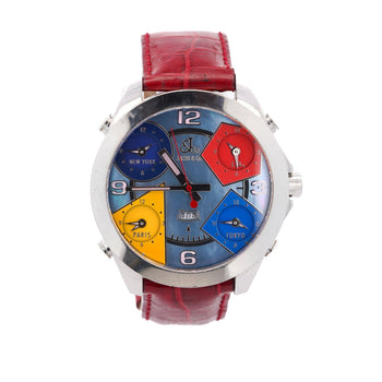 Jacob & Co. Five Time Zone Mother of Pearl 47mm Alligator Leather Watch – Assay Jewelers