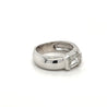 Mens 2 Carat Emerald Cut Lab Diamond East West Ring in 14K Gold