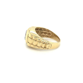 Men's Natural 1.70 Carat Round Cut Diamond In 14K Gold Bezel Set Ring – Assay Jewelers