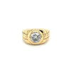 Men's Natural 1.70 Carat Round Cut Diamond In 14K Gold Bezel Set Ring