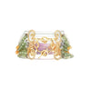 Multi Color Sapphire Bead and Diamond Bracelet in Designed 18K Yellow Gold