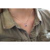 Natural 1.20 Carat Oval-Cut Blue Sapphire and Diamond Halo Pendant Necklace