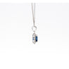 Natural 1.20 Carat Oval-Cut Blue Sapphire and Diamond Halo Pendant Necklace