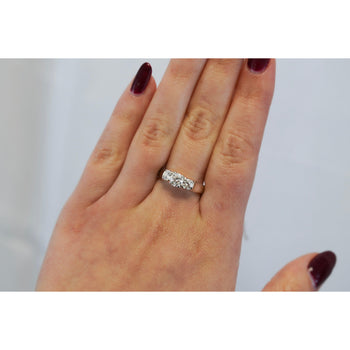 Natural 1.30 Carat Round-Brilliant Diamond Three Stone Ring in 14K White Gold – Assay Jewelers