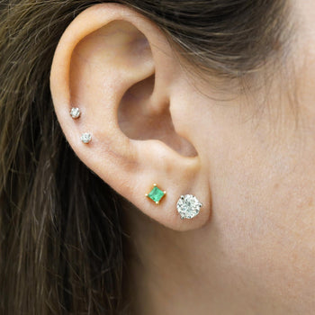 Natural 2 Carat Round Diamond 14K White Gold Screw Back Martini Stud Earring – Assay Jewelers