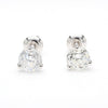 Natural 2 Carat Round Diamond 14K White Gold Screw Back Martini Stud Earring