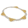 Natural 35 Carat Pink, White, & Yellow Diamond 18K Three Tone Necklace Choker