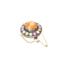 Natural 4.64 Carat Opal Pin with Multi Color Sapphire Detailing in Gold & Silver