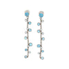 Natural 5.65 CTTW Blue Topaz & Diamond Dangle Earring in 18K White Gold