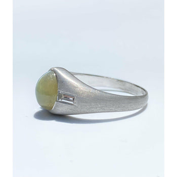 Natural Cats Eye and Baguette Cut Diamonds in Platinum Ring – Assay Jewelers